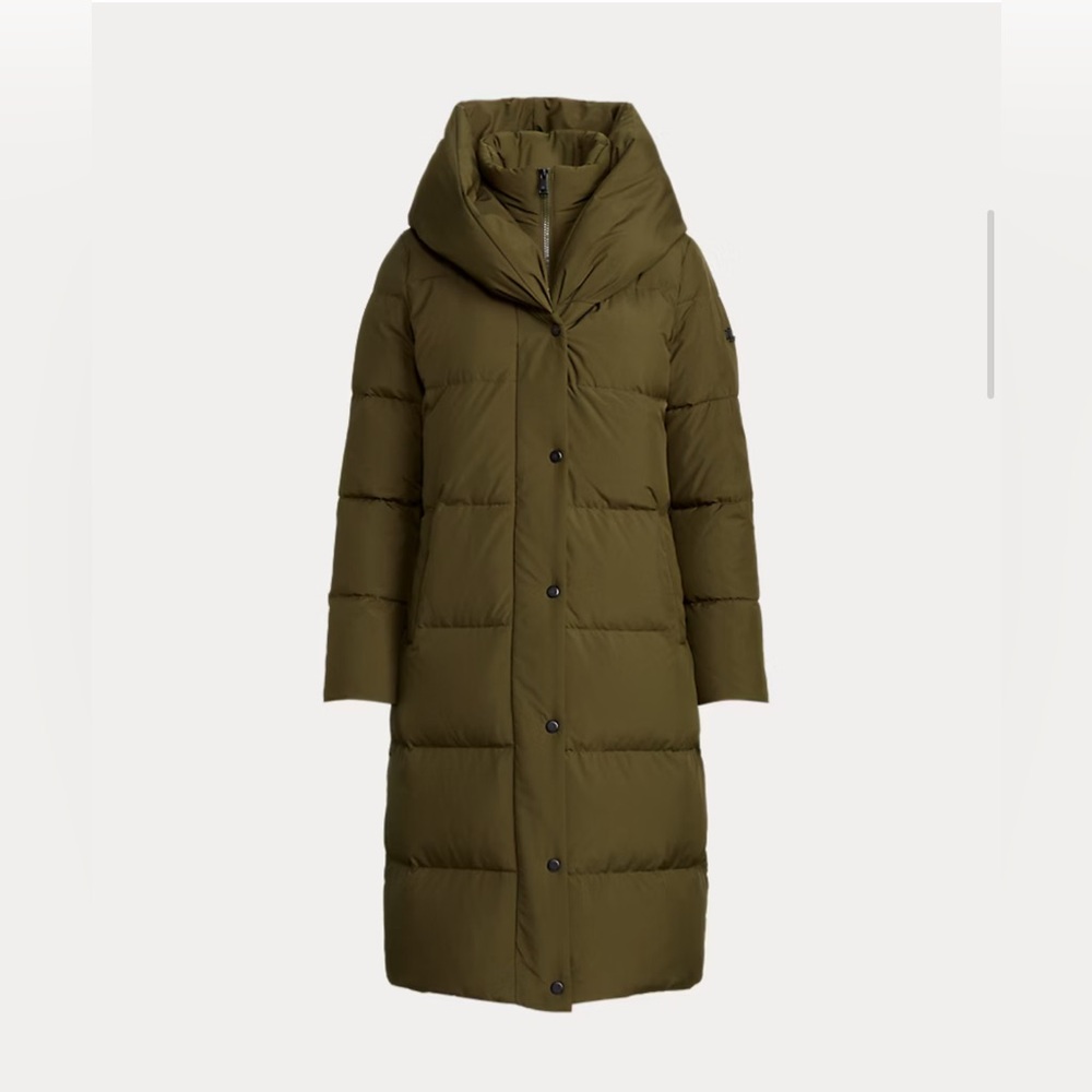 Ralph Lauren pillow hood longline feather down coat